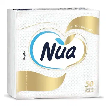 Nua Silky Soft бели салфетки 40×40 см
