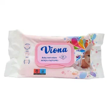 Viona Baby мокри кърпи с капак (розова опаковка)
