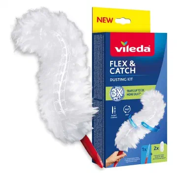 Vileda Flex & Catch прахоуловител с къса дръжка и 2 пълнителя