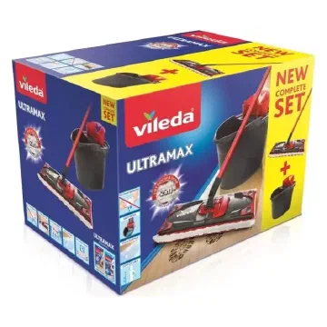 Vileda UltraMax Box комплект плосък моп, кофа и дръжка