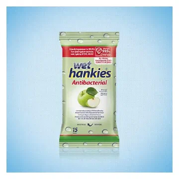 Wet Hankies Antibacterial Green Apple антибактериални мокри кърпи