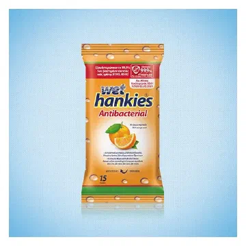 Wet Hankies Antibacterial Orange антибактериални мокри кърпи