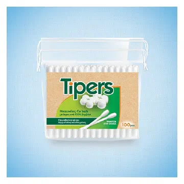 Tipers биоразградими клечки за уши с хартиена пръчица