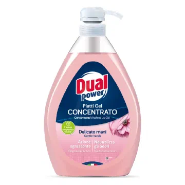 Dual Power Piatti Gel Concentrato Delicato Mani препарат за съдове с помпа (розов)