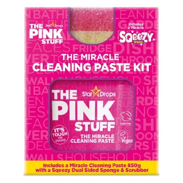 The Pink Stuff The Miracle Cleaning Paste Kit почистваща паста с гъба Squeezy