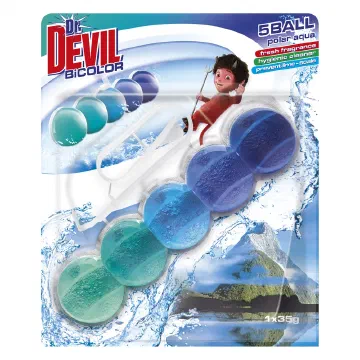 Dr. Devil WC Bicolor 5 Ball Polar Aqua кошничка с топчета за тоалетна