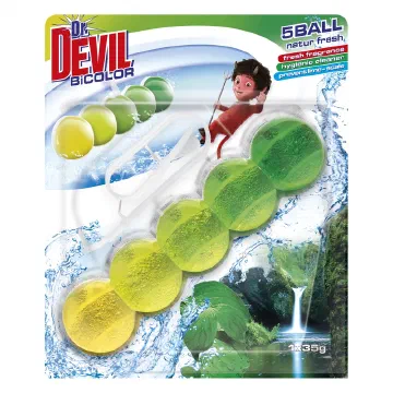 Dr. Devil WC Bicolor 5 Ball Natur Fresh кошничка с топчета за тоалетна